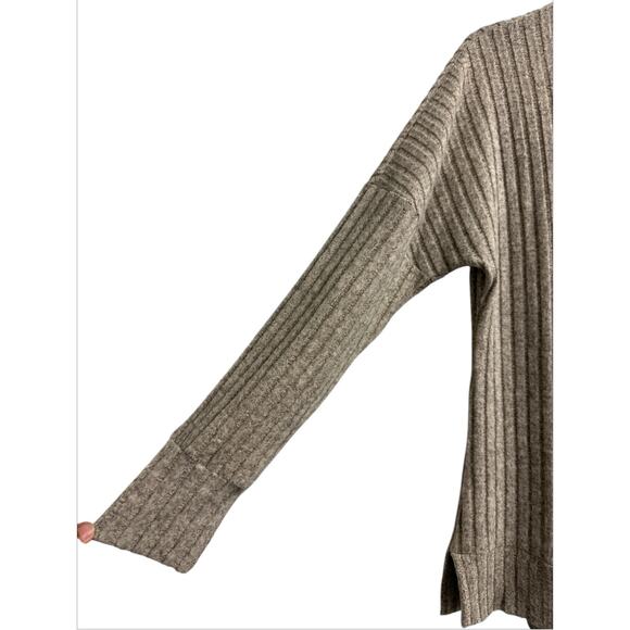 CiCi Bird Tan Brown Neutral Crew Neck Ribbed Sweater Top Women's Size Large NWT - Picture 3 of 8